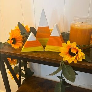 Handmade wooden candy corn